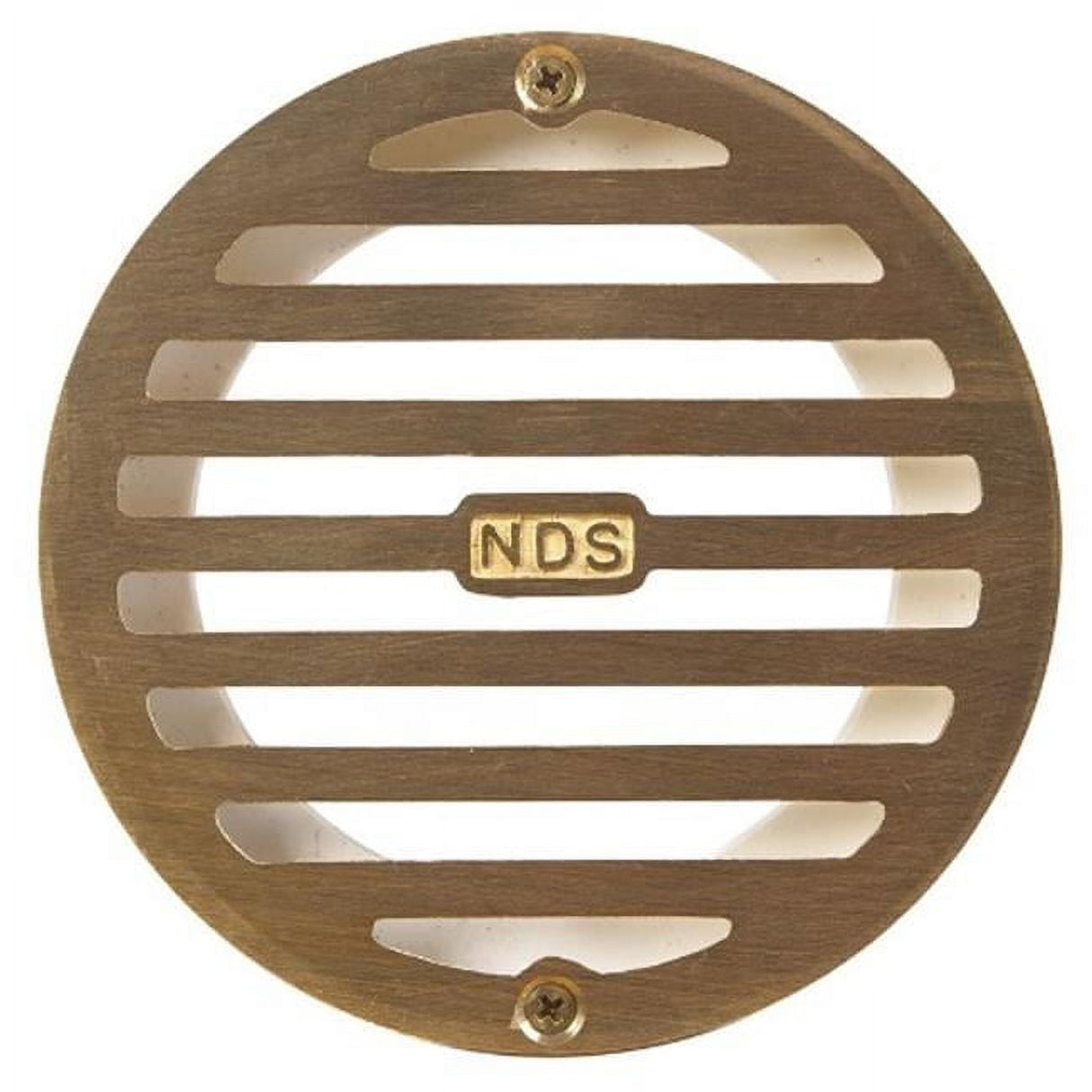 NDS 4 in. Satin Round Brass Drain Grate