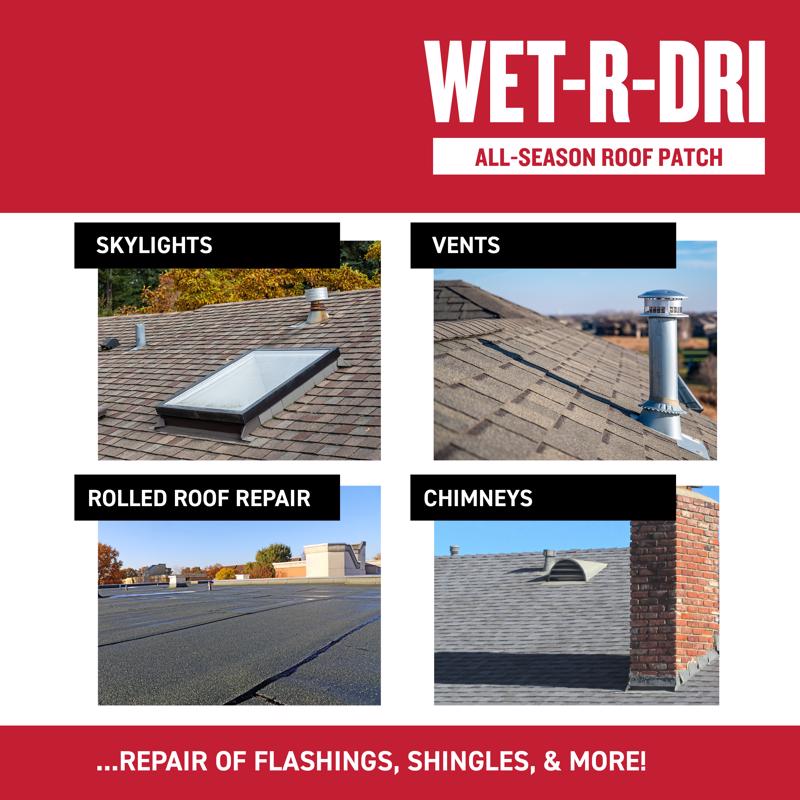 Gardner WET-R-DRI Gloss Black Patching Cement All-Weather Roof Cement 10 oz