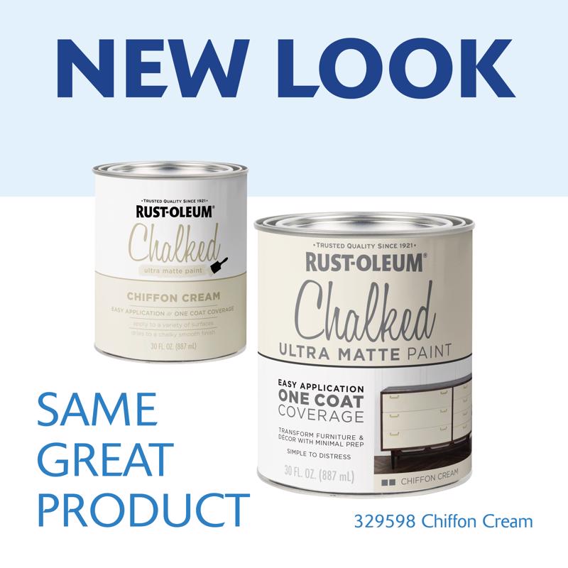 Rust-Oleum Chalked Ultra Matte Chiffon Cream Water-Based Chalk Paint 30 oz