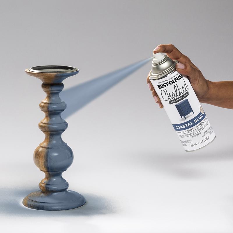 Rust-Oleum Chalked Ultra Matte Coastal Blue Oil-Based Acrylic Sprayable Chalk Paint 12 oz
