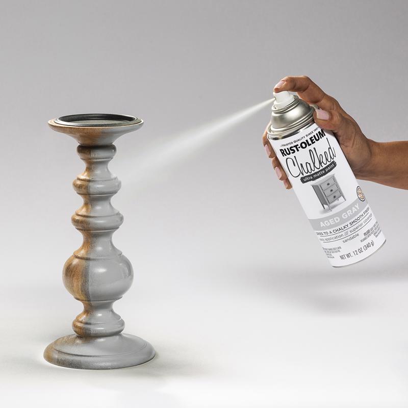 Rust-Oleum Chalked Ultra Matte Aged Gray Oil-Based Acrylic Sprayable Chalk Paint 12 oz