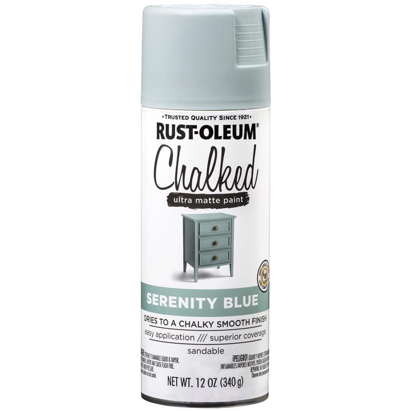 Rust-Oleum Chalked Ultra Matte Serenity Blue Oil-Based Acrylic Sprayable Chalk Paint 12 oz