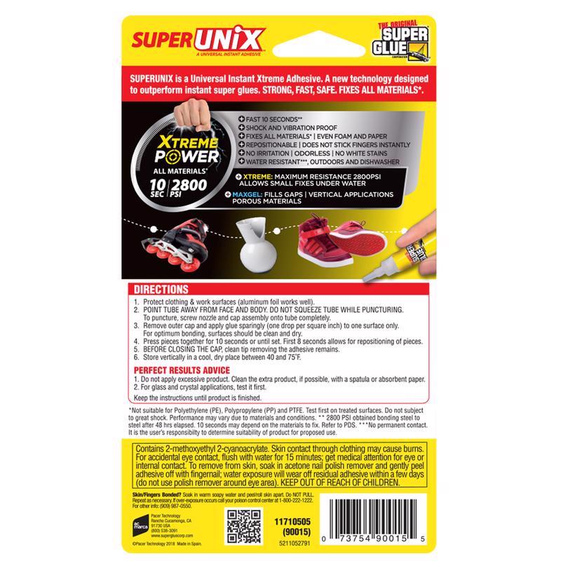 The Original Super Glue Superunix Super Strength All Purpose Super Glue 0.35 oz