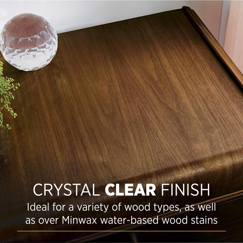 Minwax Polycrylic Satin Crystal Clear Water-Based Polyurethane 1 qt