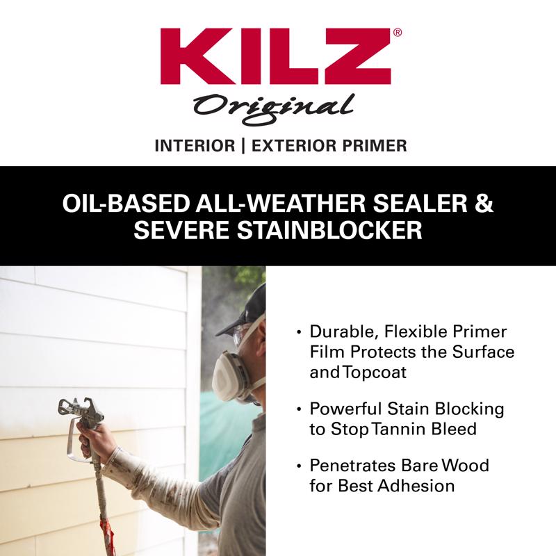 KILZ Original Interior/Exterior White Flat Oil-Based Alkyd Oil Primer 1 gal