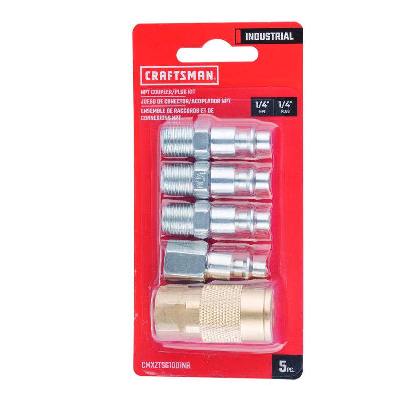Craftsman Brass/Steel Coupler and Plug 1/4 in. 5 pc