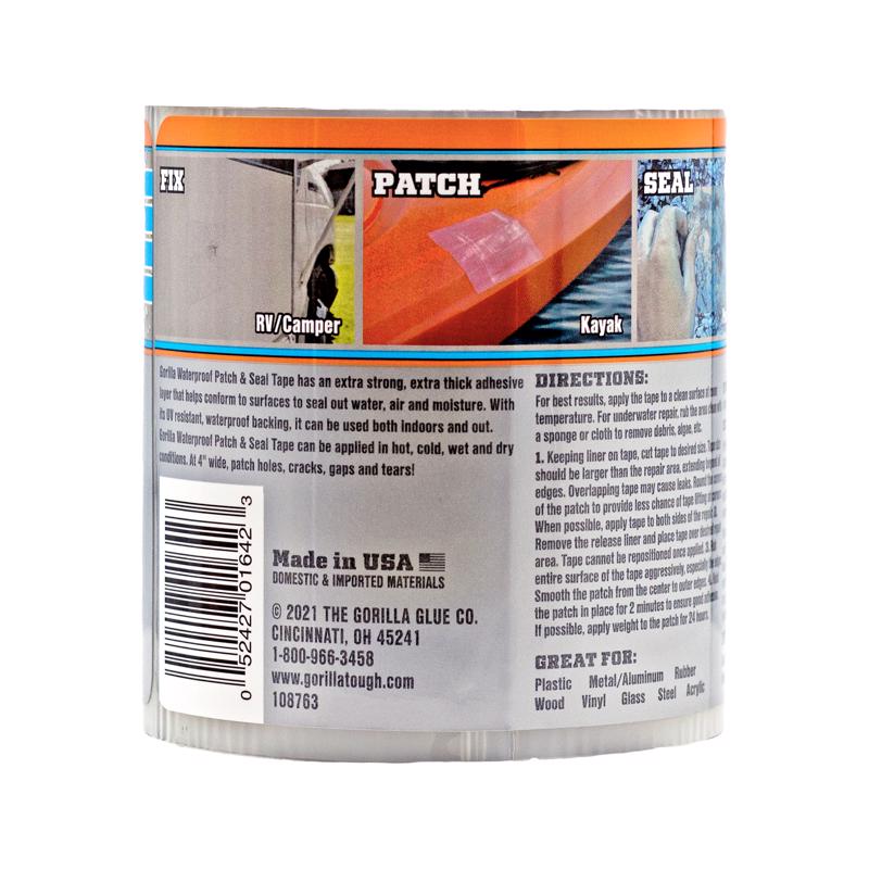 Gorilla 4 in. W X 8 ft. L Clear Waterproof Repair Tape