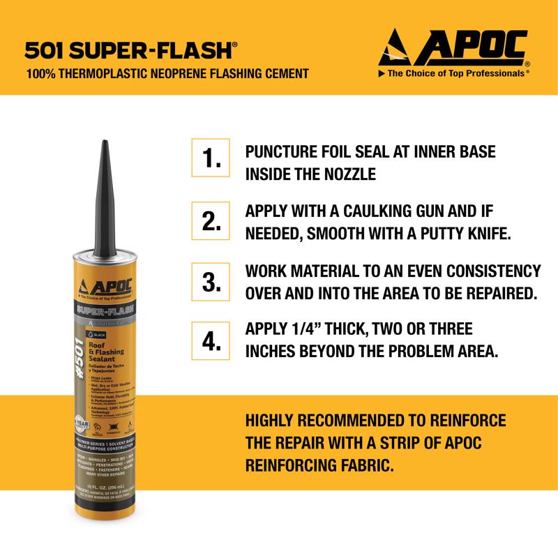 APOC Gloss Black Elastomeric Flashing Cement 10 oz