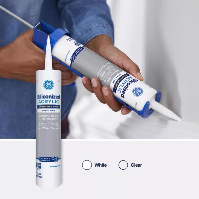 GE Painter's Pro Clear Acrylic Latex Painter's Caulk Sealant 10.1 oz