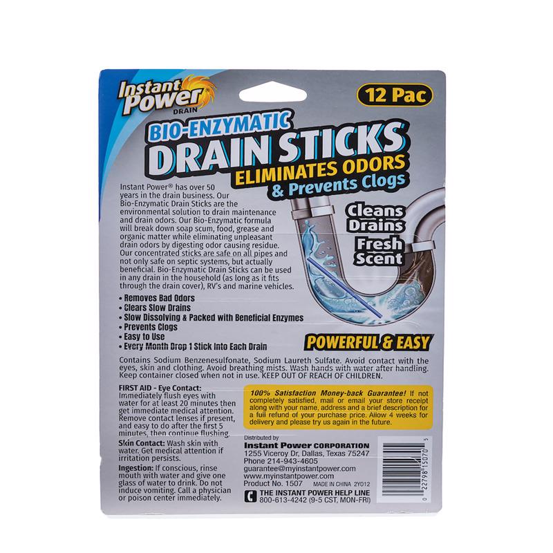 Instant Power Stick Enzymatic Drain Opener 12 pk