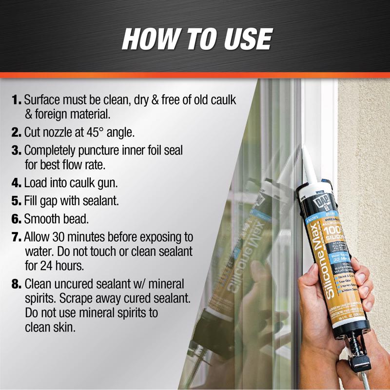 DAP Silicone Max Black Silicone All Purpose Sealant 10.1 oz
