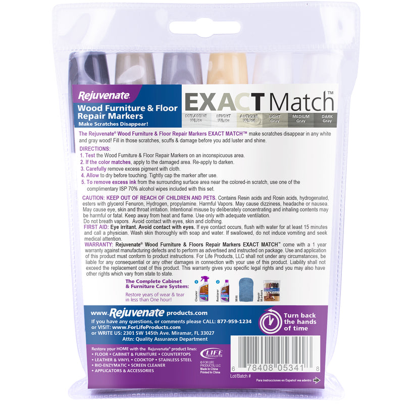 Rejuvenate Assorted Wood Furniture & Floor Repair Markers 6 pk