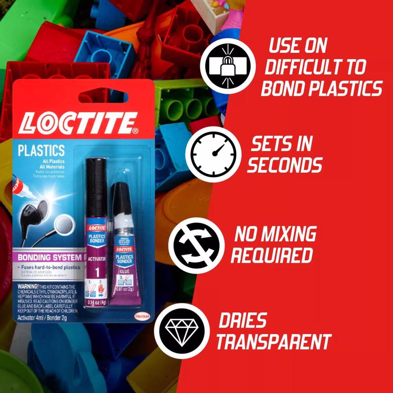 Loctite Plastic Bonding System High Strength Cyanoacrylate Plastic Bonder 4 gm