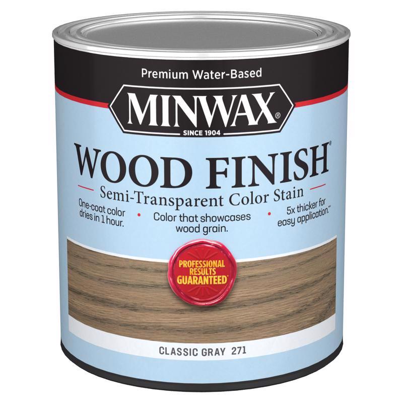 Minwax Wood Finish Semi-Transparent Classic Gray Water-Based Acrylic Emulsion Wood Finish 1 qt
