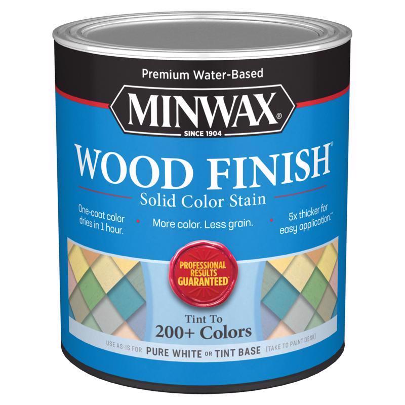 Minwax Wood Finish Water-Based Solid Pure White Tint Base Water-Based Wood Finish 1 qt