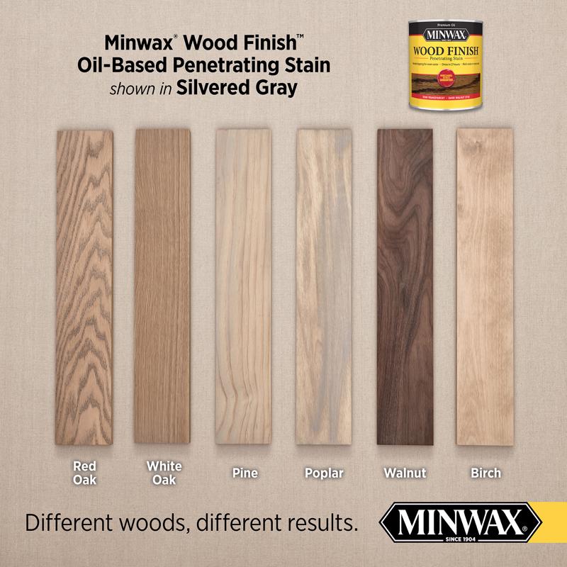 Minwax Wood Finish Semi-Transparent Silvered Gray Oil-Based Penetrating Wood Stain 1 qt