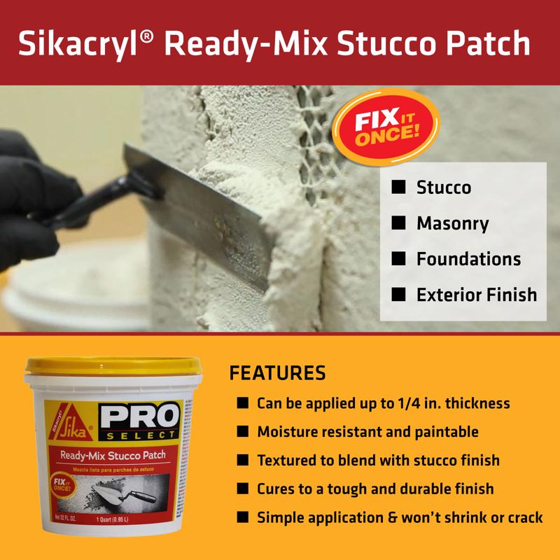 Sika Pro Select 1 qt Indoor and Outdoor Stucco Patch