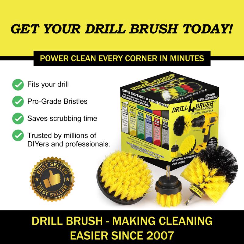 Drillbrush 4 in. W Medium Bristle Metal Handle Drill Brush Set