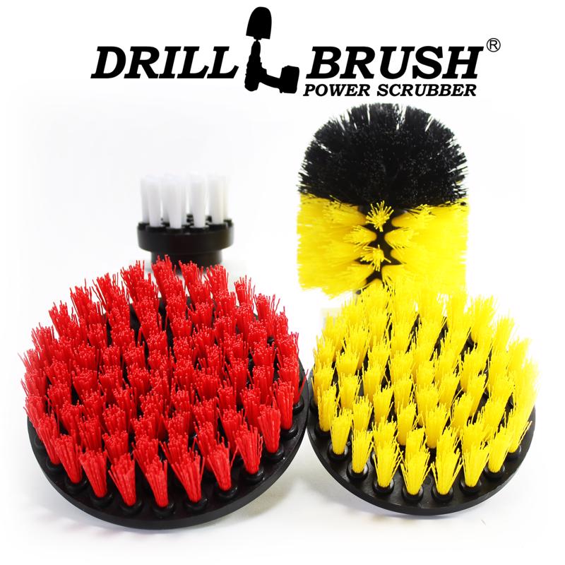 Drillbrush Bathroom Medium Yellow Drill Brush (4 Piece) Y-S-542O