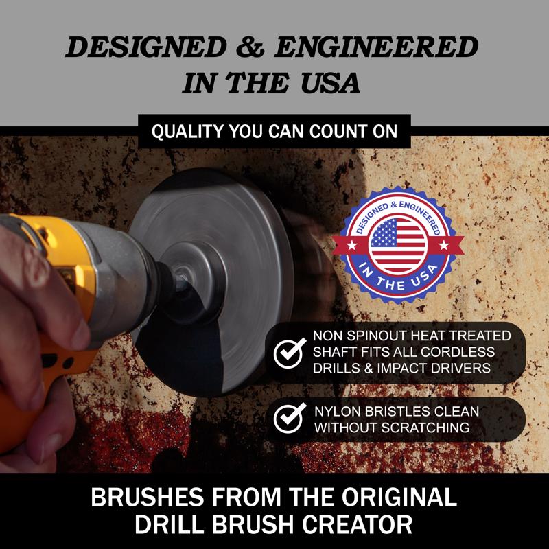 Drillbrush 4 in. W Ultra Bristle Metal Handle Drill Brush Set