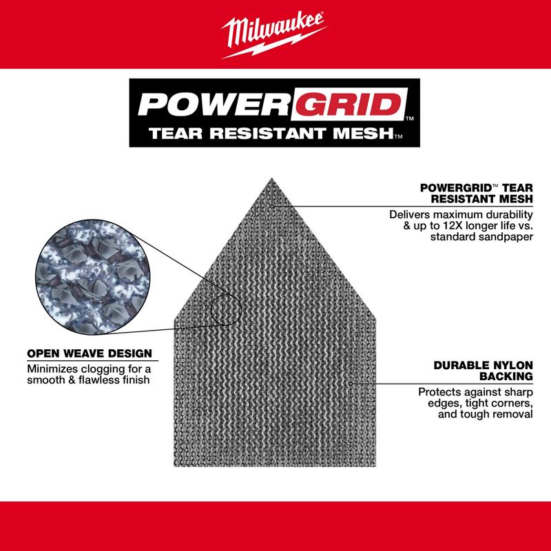 Milwaukee M12 3.75 in. L X 3.625 in. W Aluminum Oxide 120 Grit Medium Sanding Sheet