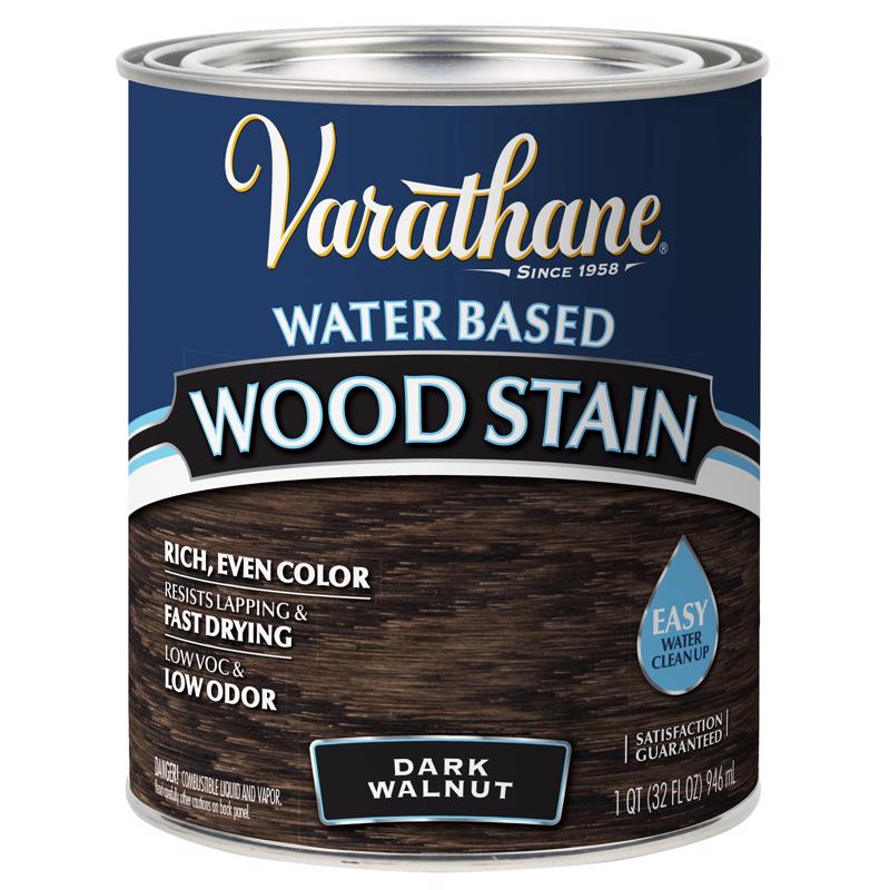Varathane Semi-Transparent Dark Walnut Water-Based Wood Stain 1 qt