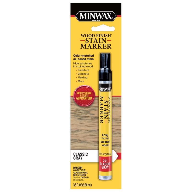 Minwax Wood Finish Semi-Transparent Classic Gray Touch-Up and Stain Marker 0.33 oz