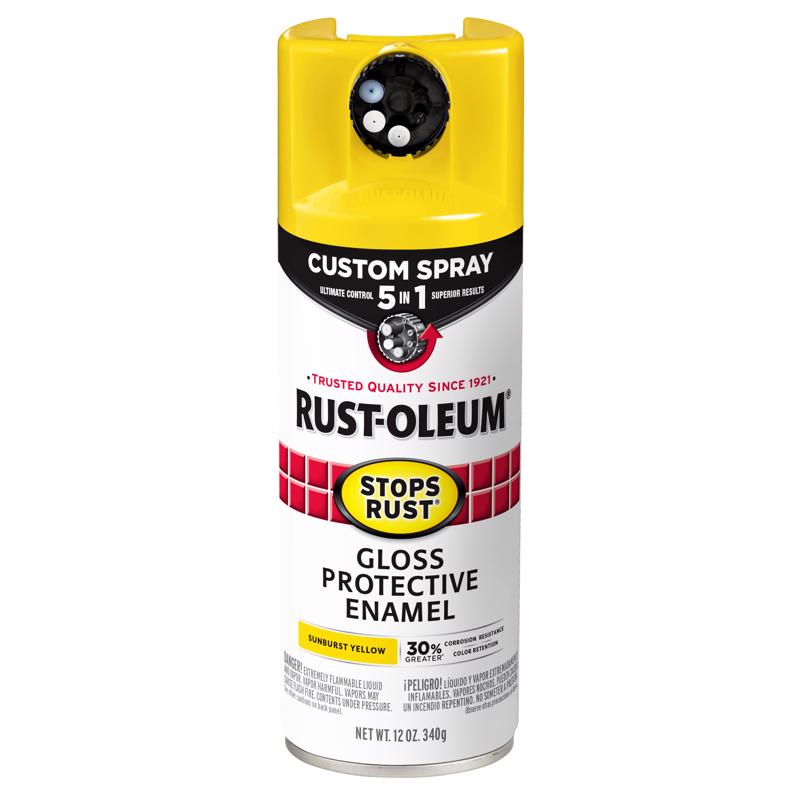Rust-Oleum Stops Rust Custom Spray 5-in-1 Gloss Sunburst Yellow Spray Paint 12 oz