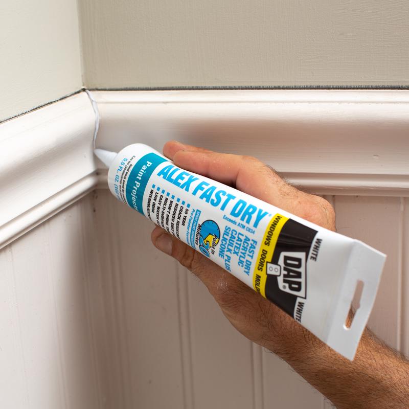 DAP Alex Fast Dry White Siliconized Acrylic Latex Windows/Doors/Seal/Paint Caulk 10.1 oz