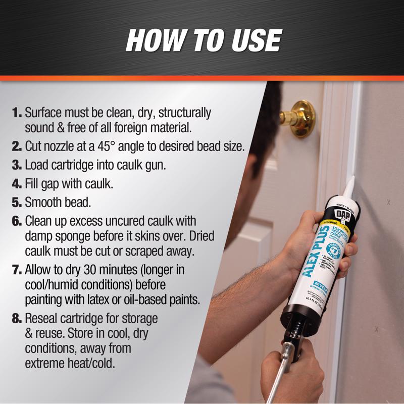 DAP Alex Plus White Siliconized Acrylic Latex All Purpose Caulk 10.1 oz