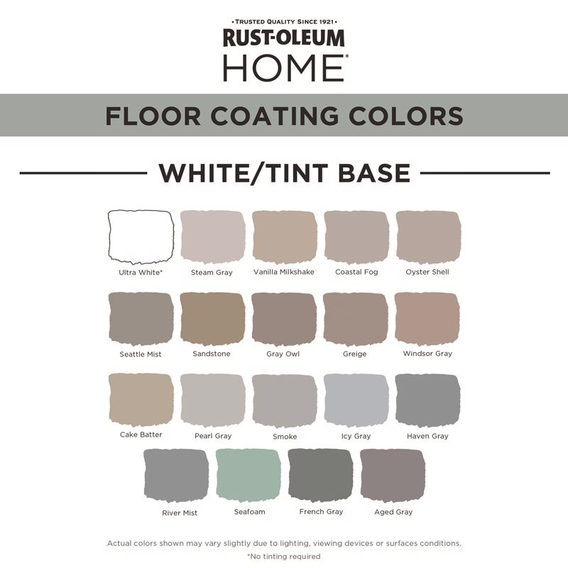Rust-Oleum HOME Semi-Gloss White Tint Base Floor Coating Kit 1 qt