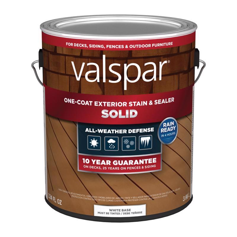 Valspar One-Coat Solid Tintable White Base Stain and Sealer 1 gal