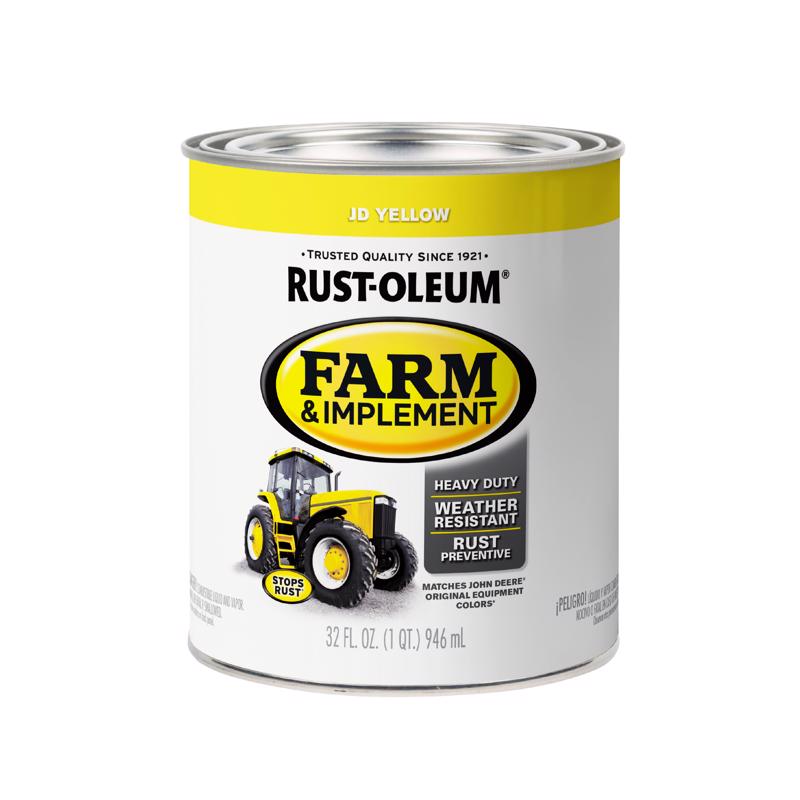 Rust-Oleum Indoor/Outdoor Gloss JD Yellow Oil-Based Oil Modified Alkyd Farm & Implement 1 qt