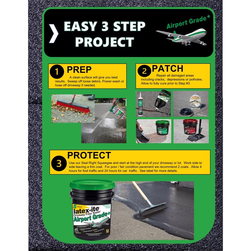 Latex-ite Airport Grade+ Flat Black Asphalt Driveway Sealer 4.75 gal