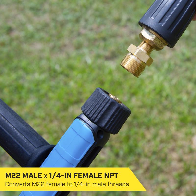 SurfaceMaxx M22 Male x 1/4-in Male NPT Screw Nipple 5800 psi