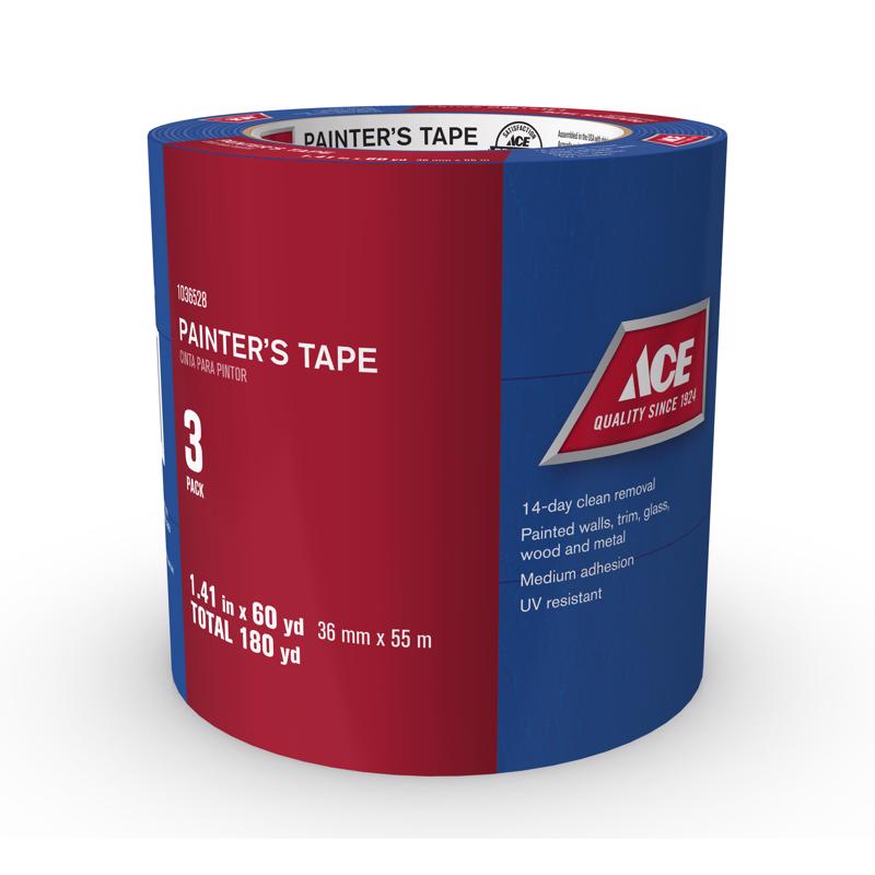 ACE 1.41 in. W X 60 yd L Blue Medium Strength Painter's Tape 3 pk