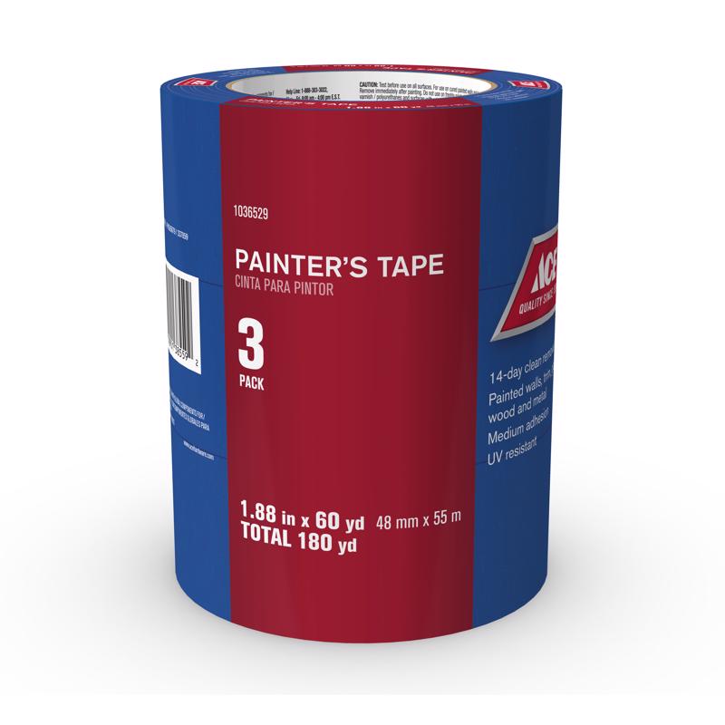 ACE 1.88 in. W X 60 yd L Blue Medium Strength Painter's Tape 3 pk