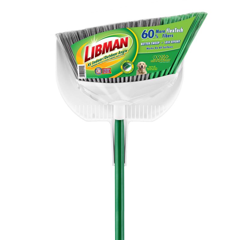 Libman 15 in. W Stiff Recycled PET Broom with Dustpan