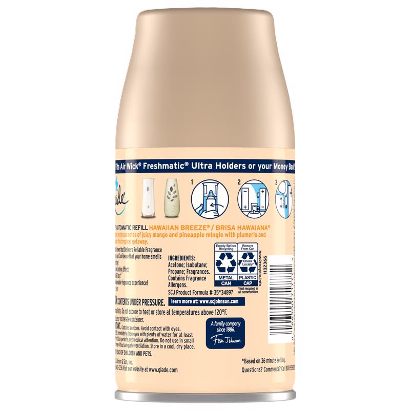 Glade Hawaiian Breeze Scent Air Freshener Refill 6.2 oz Aerosol 1 pk