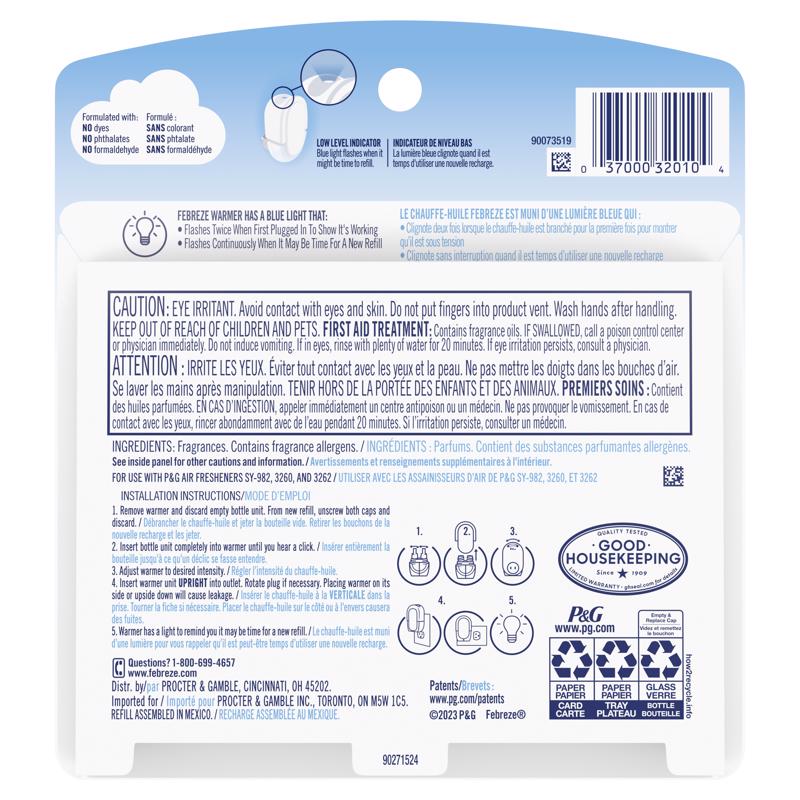 Febreze Plug Gain Original Scent Air Freshener Oil Refill 1.75 oz Liquid 2 pk