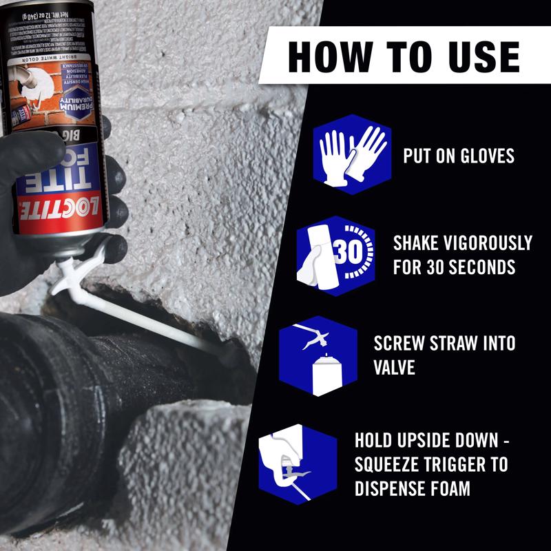 LOCTITE WHITE Polymer Foam Insulating Sealant 12 oz