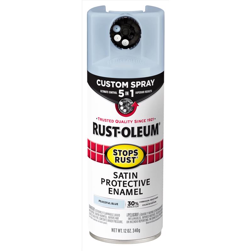 Rust-Oleum Stops Rust Satin Peaceful Blue Protective Enamel Spray Paint 12 oz
