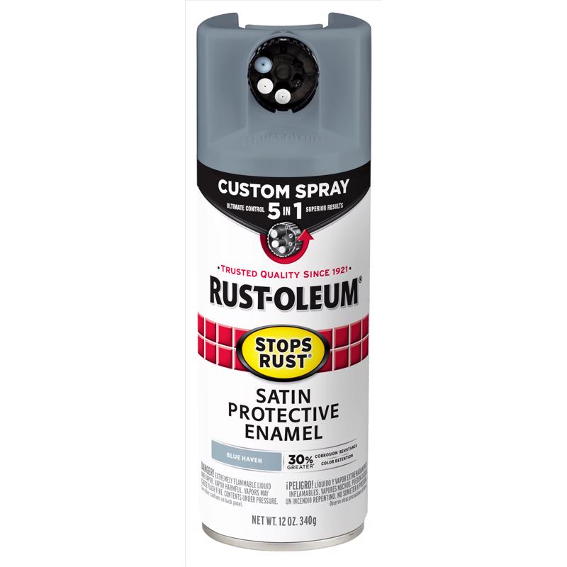 Rust-Oleum Stops Rust Satin Blue Haven Protective Enamel Spray Paint 12 oz