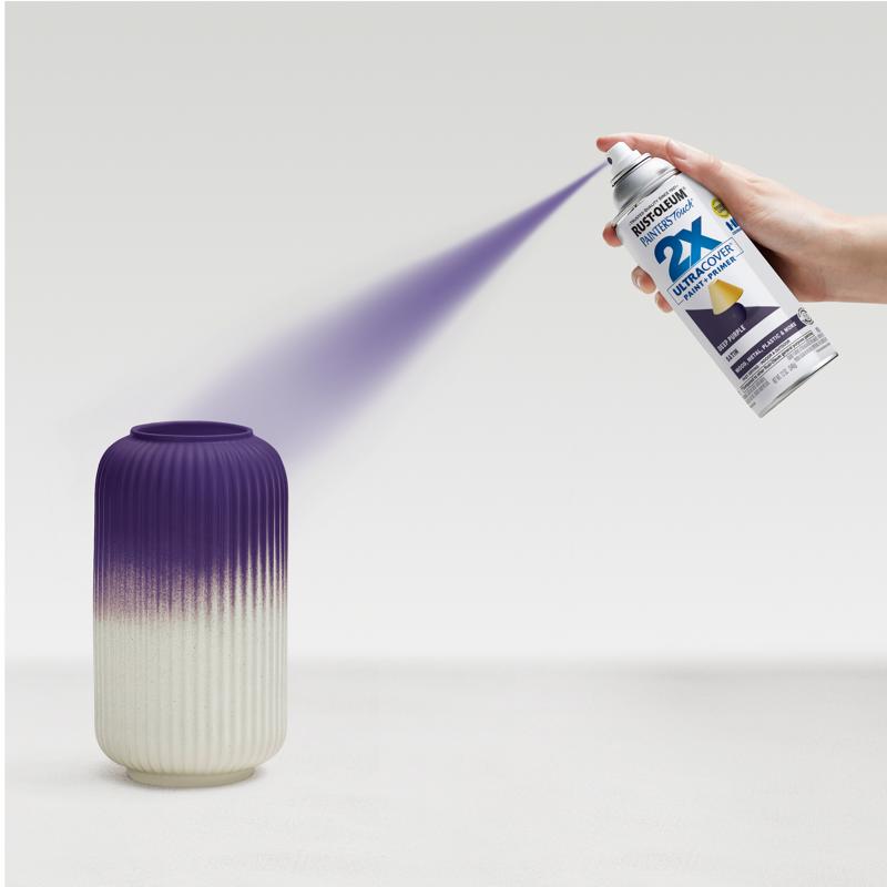 Rust-Oleum Painter's Touch Satin Deep Purple Paint+Primer Spray Paint 12 oz