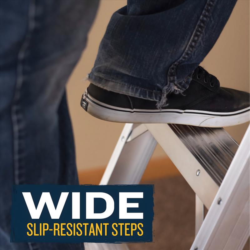 Werner 8 To 10 ft. Ceiling 25 in. x 54 in. Aluminum Attic Ladder Type IAA 375 lb. capacity