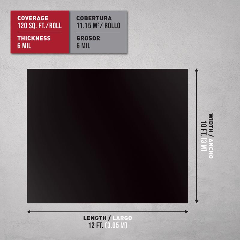 Roberts First Step Moisture Barricade Film 6 mil X 10 ft. W X 12 ft. L Polyethylene Black 1 pk