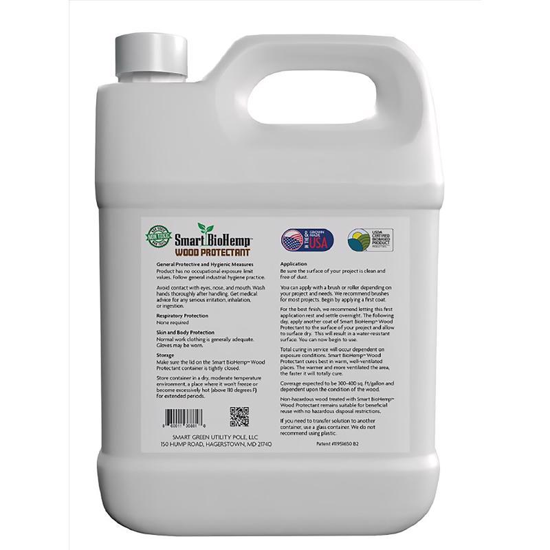 Smart BioHemp Flat Clear Fully-Transparent Water-Based Wood Protector 32 oz