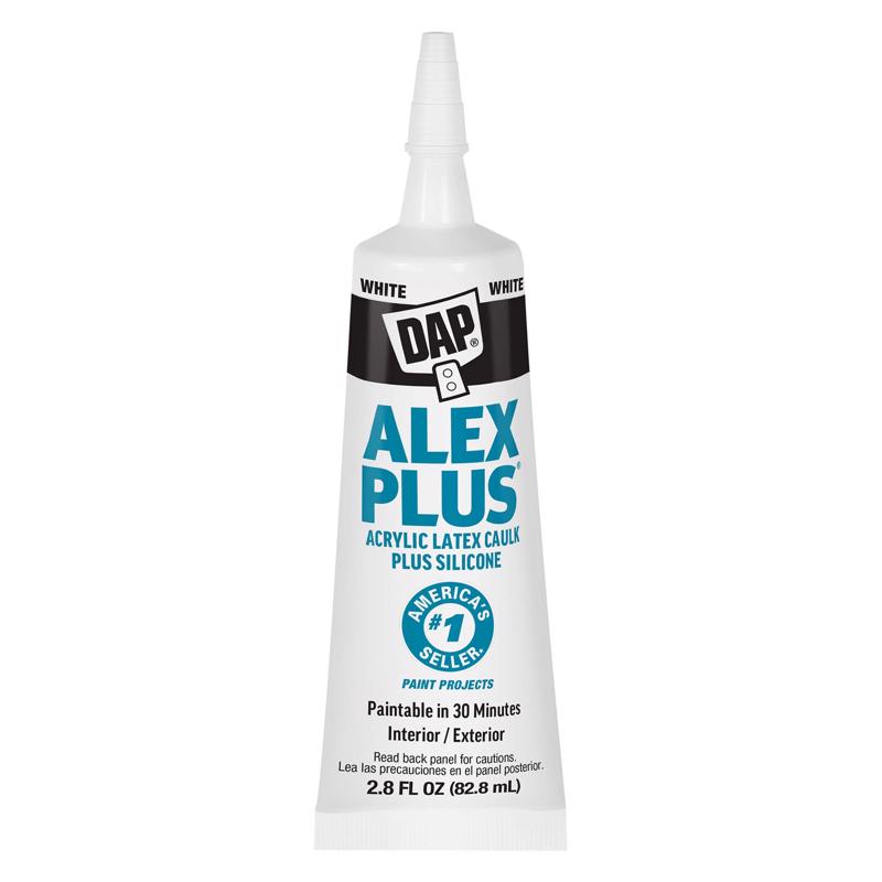 DAP Alex Plus White Siliconized Acrylic Latex All Purpose Caulk 2.8 fl. oz.