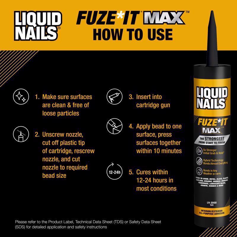 Liquid Nails All Purpose Construction Adhesive 9 oz
