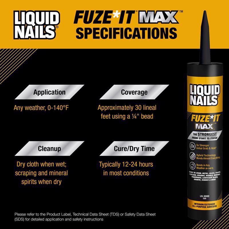 Liquid Nails All Purpose Construction Adhesive 9 oz